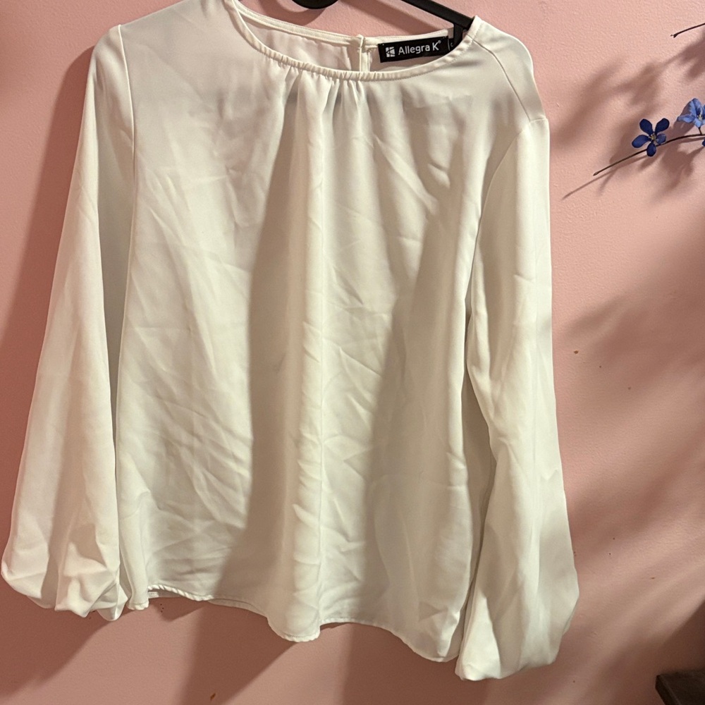 Allegra K Women's White Blouse